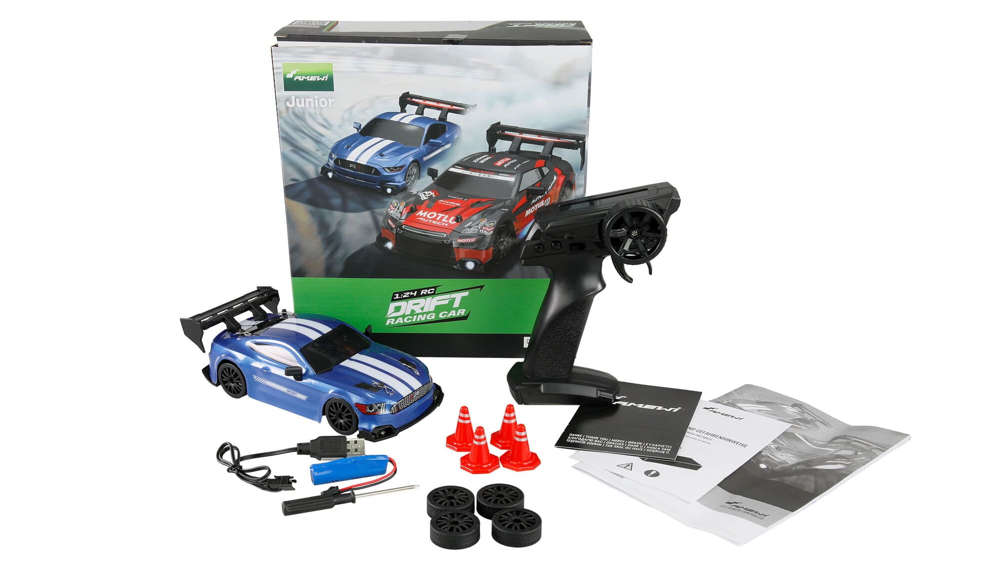 Amewi Drift Racing Car 4WD 1_24 RTR blau RC Fahrzeug - Art_-Nr. 21111
