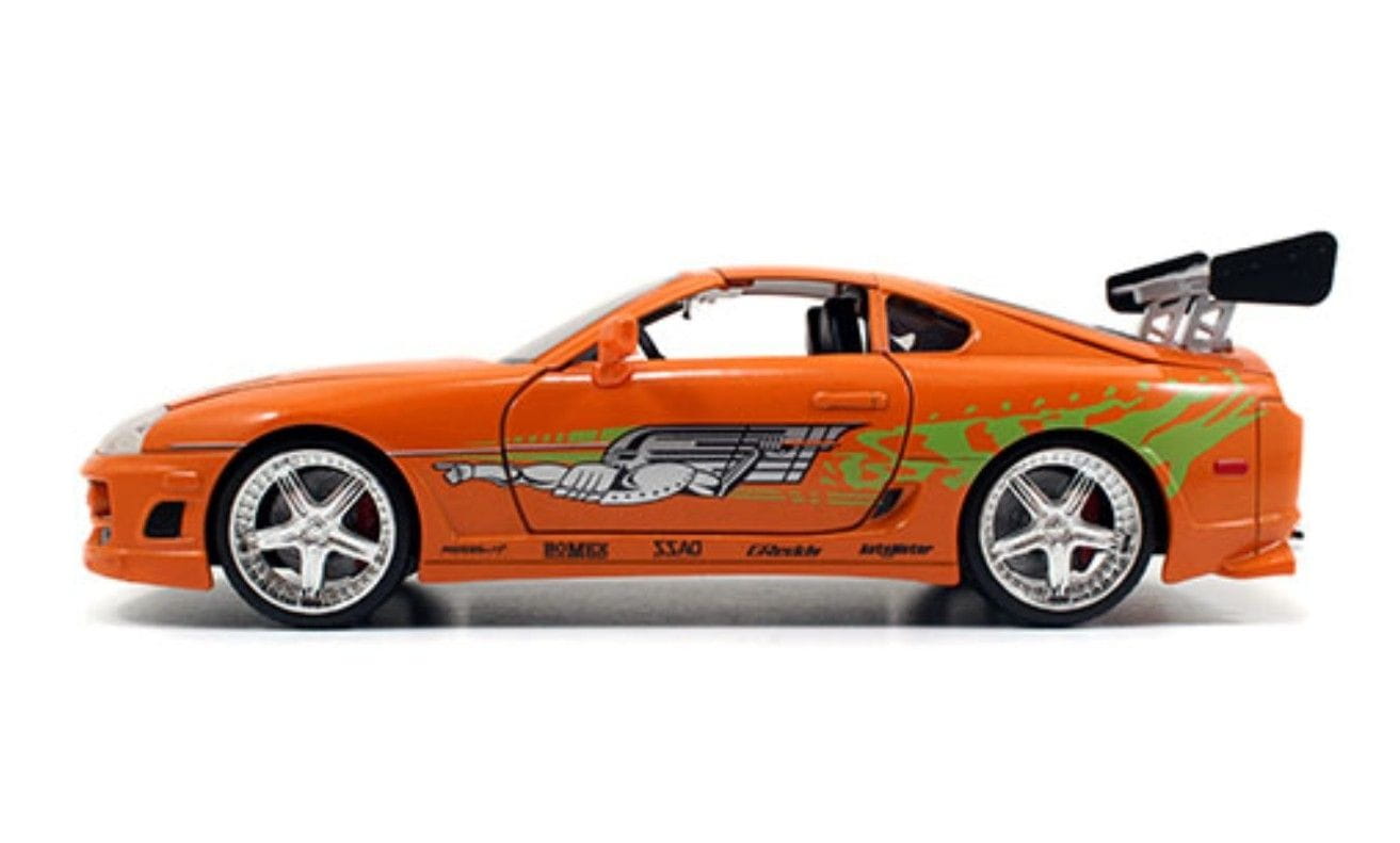 Jadatoys Toyota Supra 1995 mit Neon Kit Fast and Furious mit Brian Figur 1:18 Modellauto