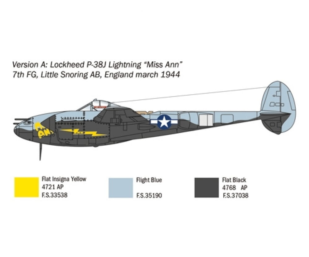 Italeri 1:72 US P-38J Lightning