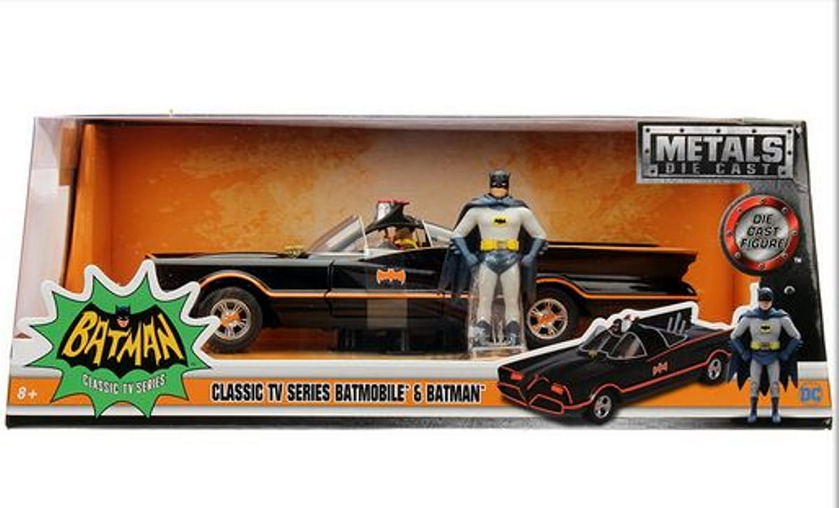 Jadatoys 1:24 Modellauto Batman 1966 Batmobil Classic TV Serie mit Figur