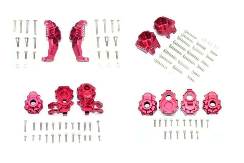GPM Alu Lenkhebel_ C-Hub_ Radtraeger_ Portalgehaeuse rot fuer Traxxas TRX4 - 6 - RC-Zubehoer