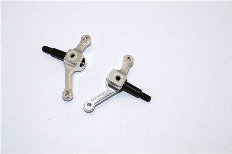 GPM Alu Lenkhebel mit Achse vorn silber fuer Tamiya King Hauler_ Aeromax_ Globeliner_ MB 1838ls_1850l