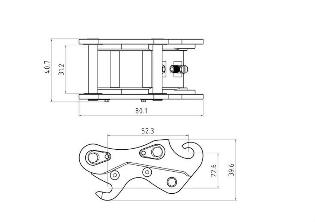 Lesu 1:14 Schnellwechsler hydraulisch für L945R, Bausatz