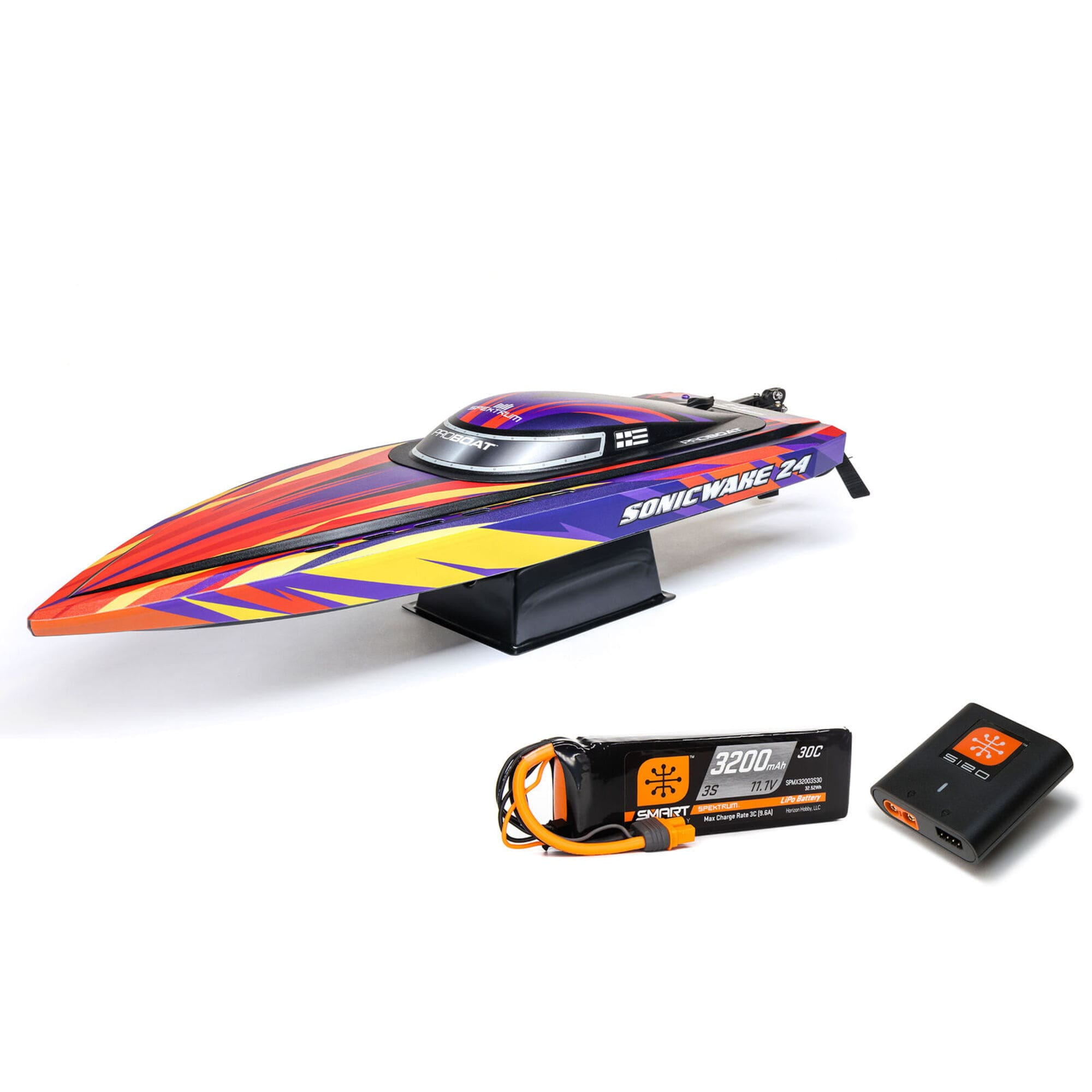 Pro Boat Sonicwake 24 Brushless RC Boot RTR in Rot