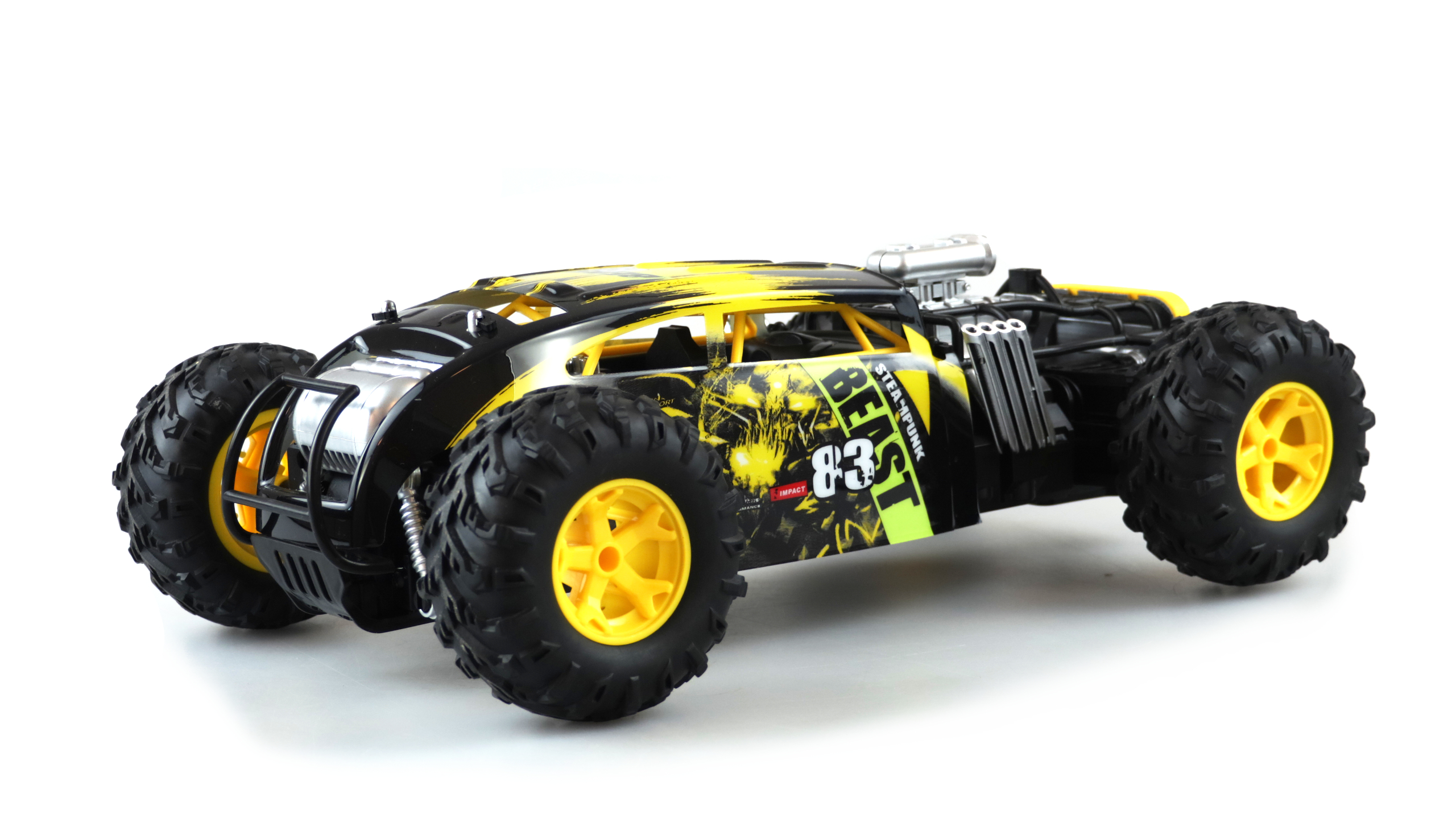 Amewi RC Auto Steampunk Hod Rod Dragster 1:12, RTR schwarz gelb