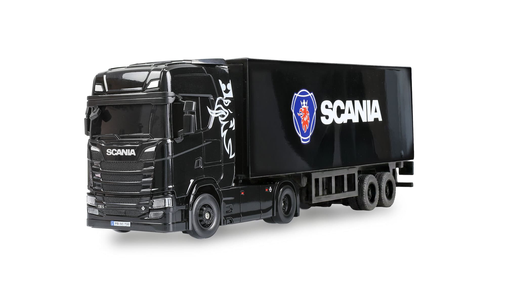 Amewi Mini Scania 730 S Kofferauflieger 4WD 1_64 RTR RC LKW Schwarz