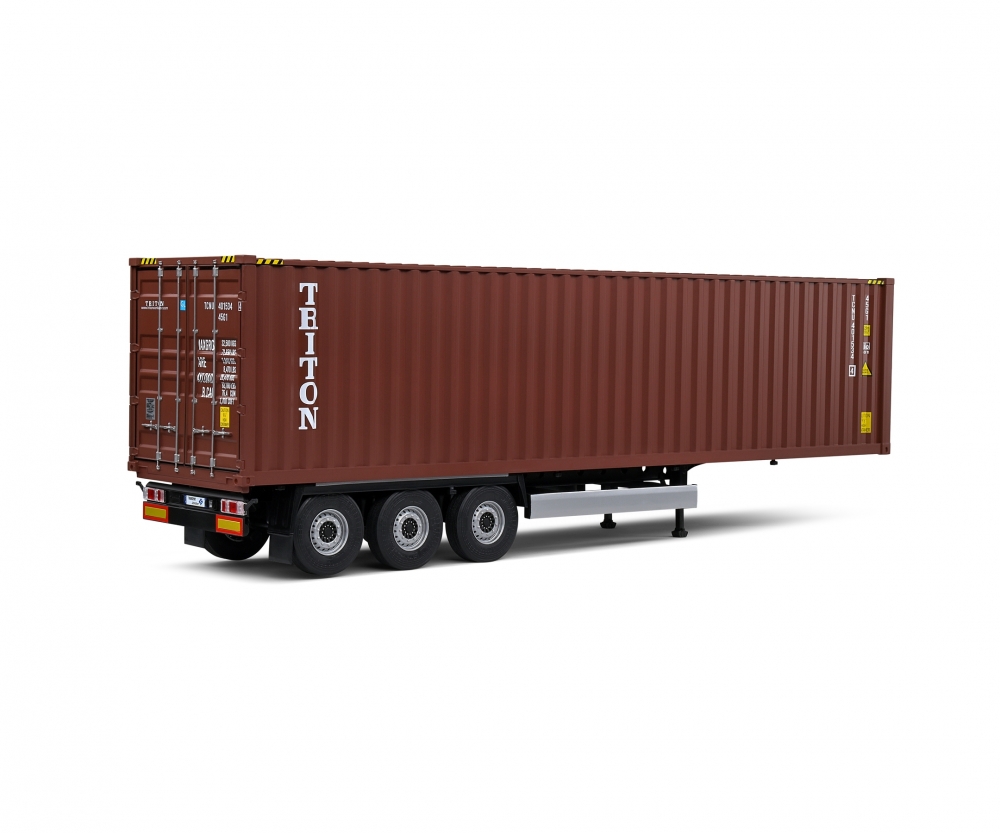 Solido 1:24 Containerauflieger rot