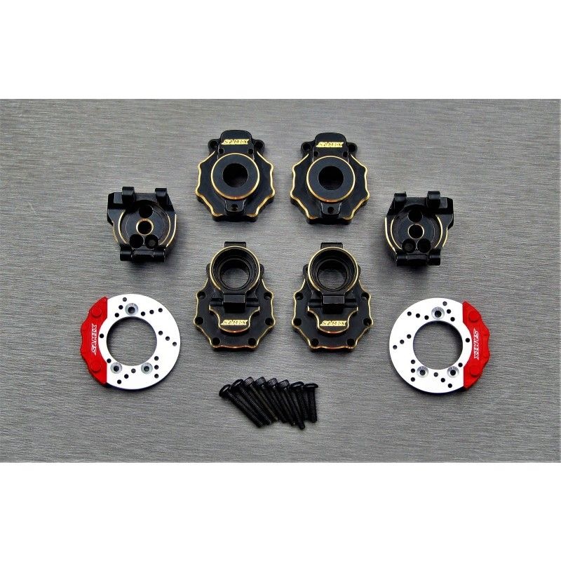 SAMIX Messing Radtraeger_ Gehaeuse_ Bremsscheiben Set hinten fuer Traxxas TRX4 _ 6 - RC-Zubehoer