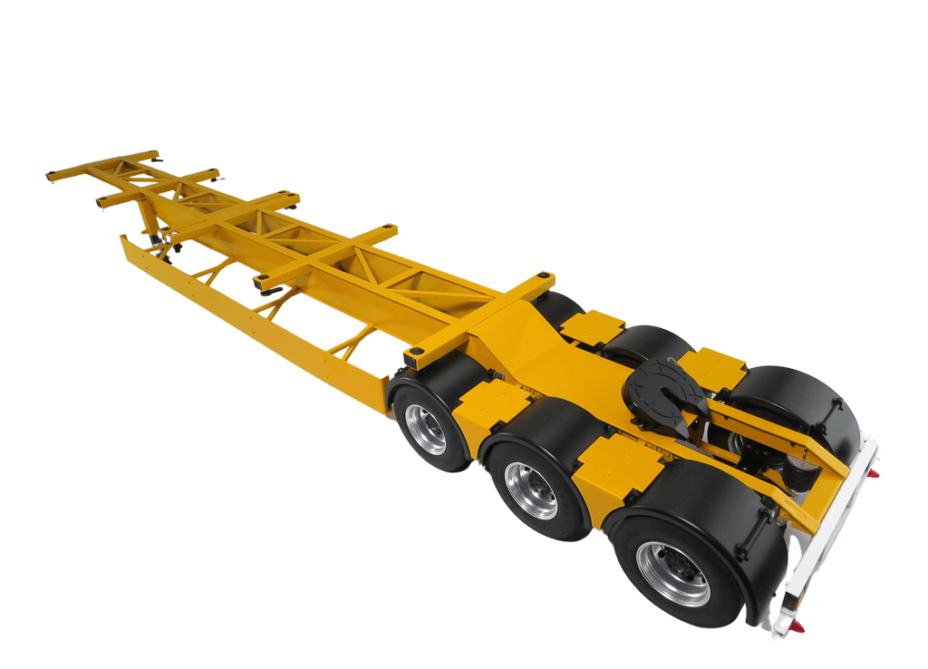 JXModel 1_14 B-Doppel-Trailer mit Sattel gelb fuer Container 40ft - RC-Zubehoer