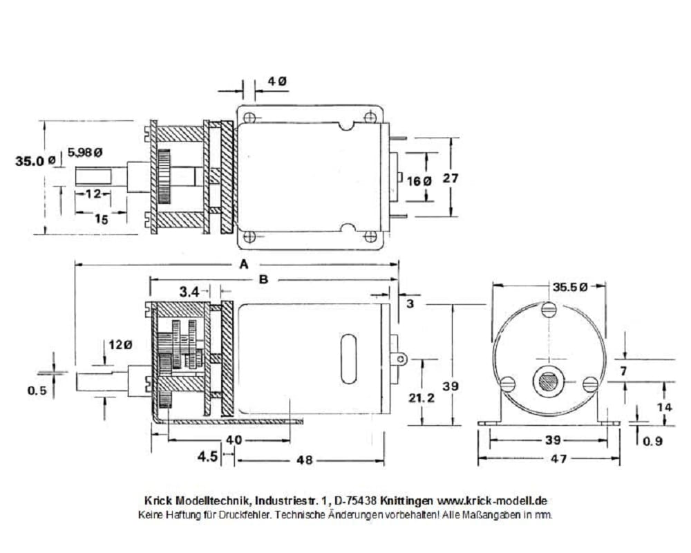 Krick MAX Gear Getriebemotor 2_5_1 - RC-Zubehoer