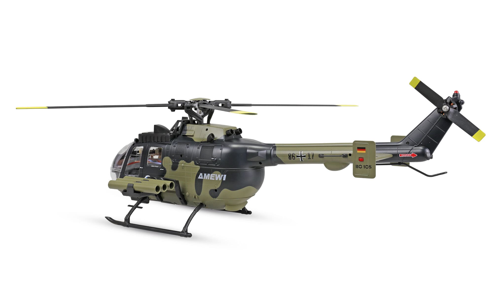 Amewi Bo105 Bundeswehr RC Hubschrauber Brushless 6-Kanal RTF