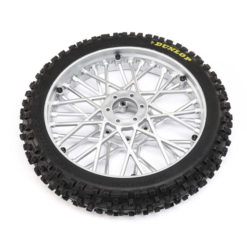Losi Dunlop MX53 Front Motorrad Reifen Mounted Chrome: Promoto-MX