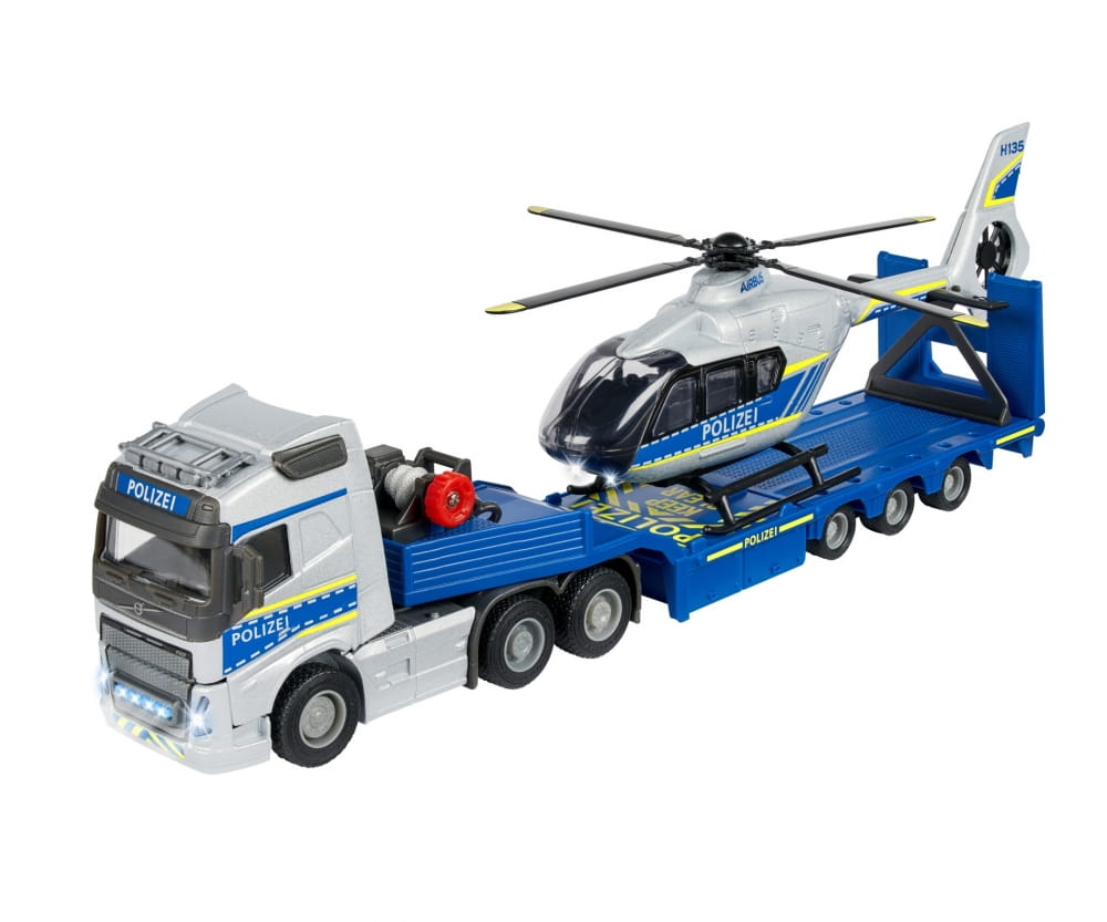 Majorette Volvo Truck +  Airbus Police Helicopter