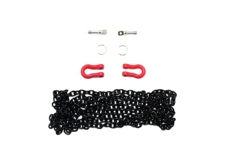 GPM Metall D-Ringe rot mit Kette schwarz fuer Traxxas TRX4 _ 6 - RC-Zubehoer
