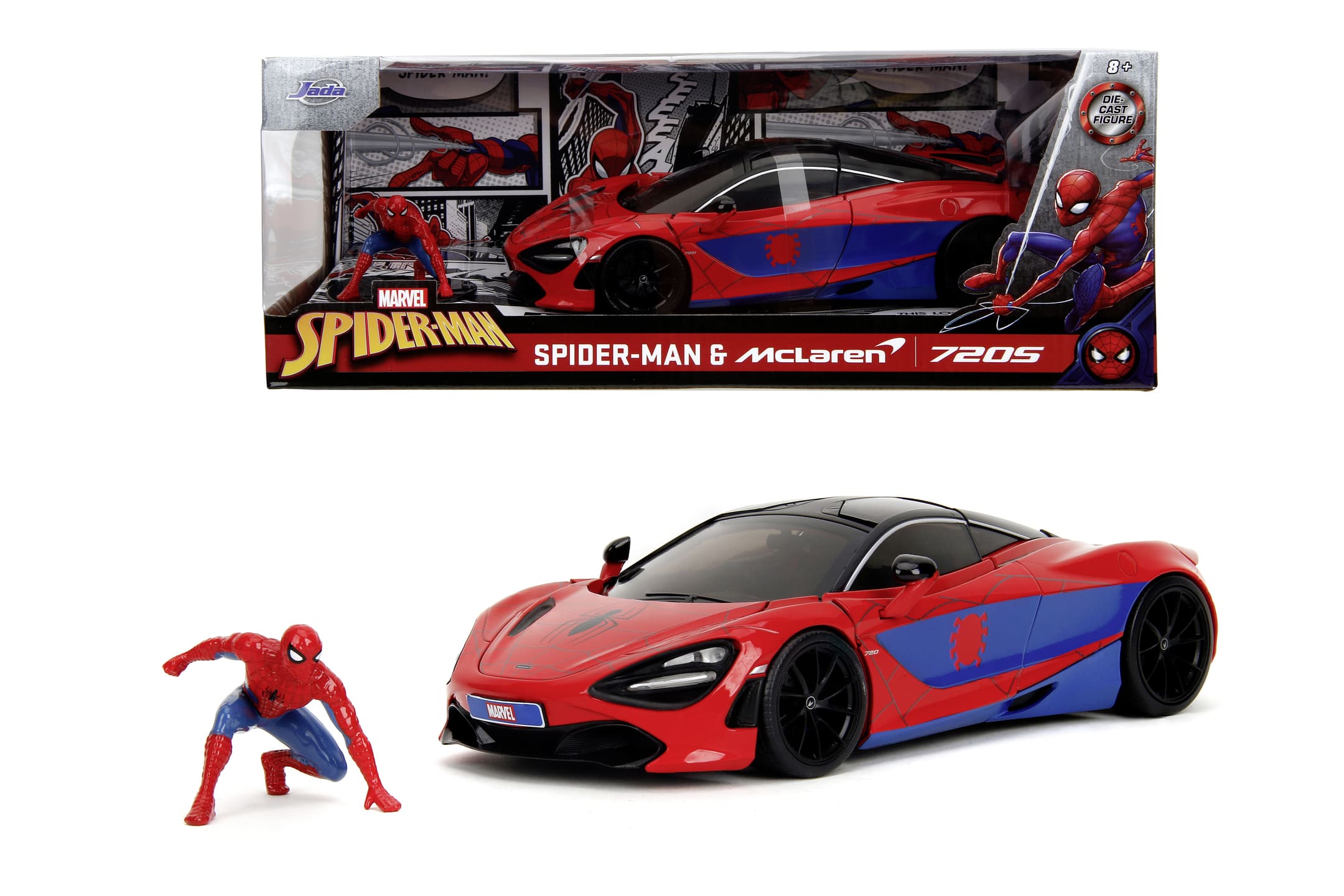Jada Marvel Spider-Man McLaren 720S 1_24 Modellauto mit Spider-Man Figur