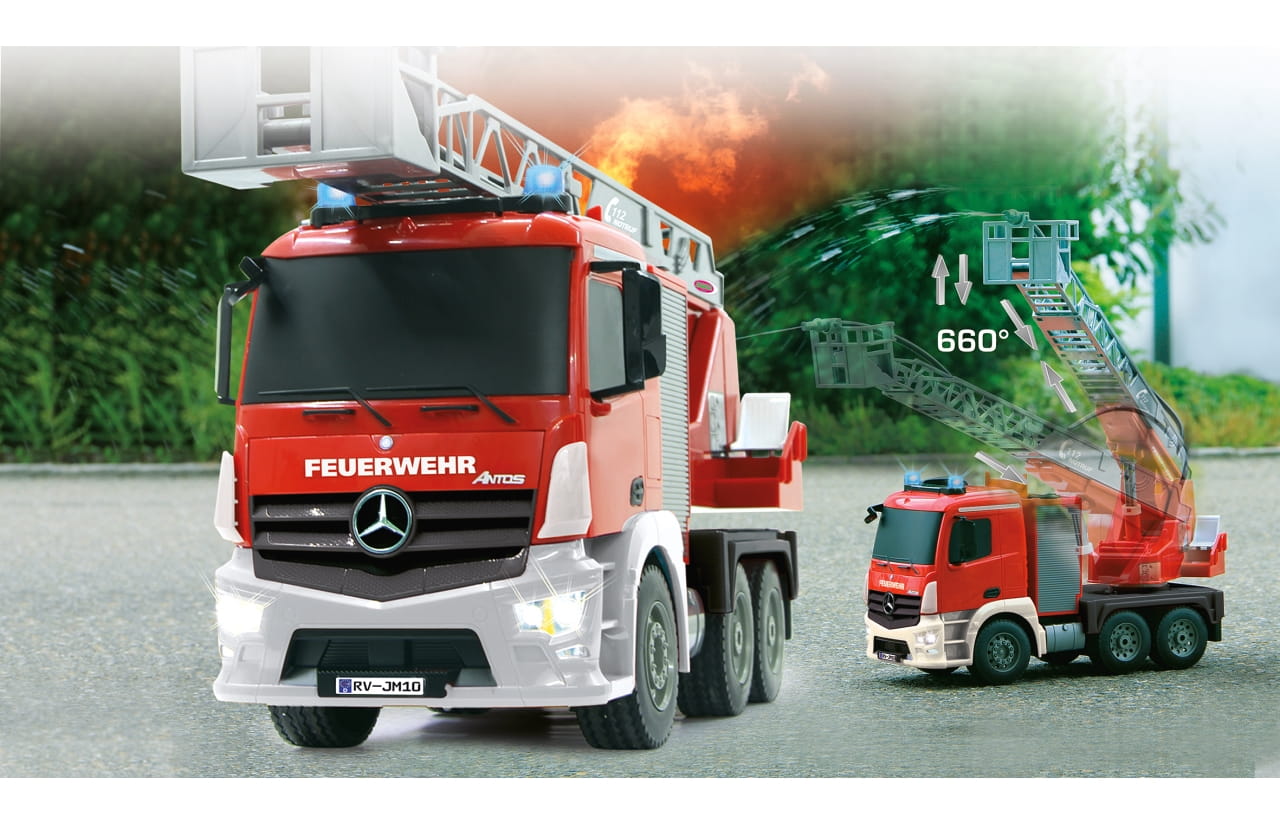 Jamara RC Feuerwehr Drehleiter 1:20 Mercedes Antos 2,4Ghz