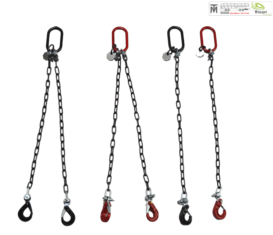 Thicon 1:14 Anschlagkette 10cm mit 1x Haken rot und Plakette