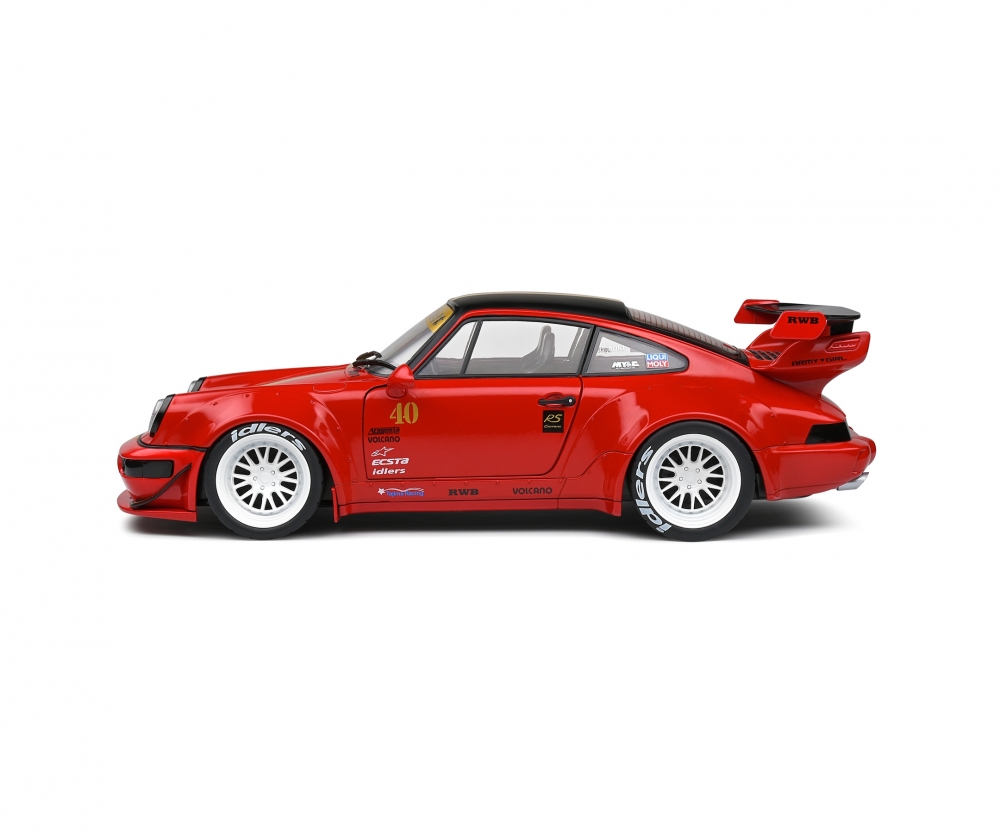 Solido RWB 964 Red Sakura Rot Standmodellauto im Massstab 1_18