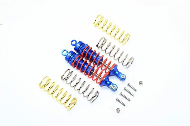 GPM Alu Daempfer vorne 87mm blau fuer Traxxas Rustler_ Slash_ Hoss 4x4 - RC-Zubehoer