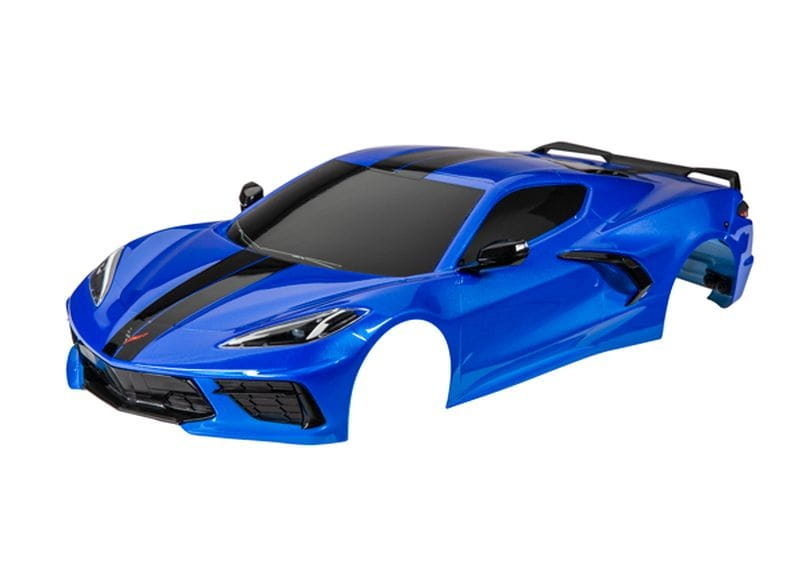 Traxxas Karosserie Chevy Corvette Stingray Blau Lackiert Inkl Aufkleber - RC-Zubehoer