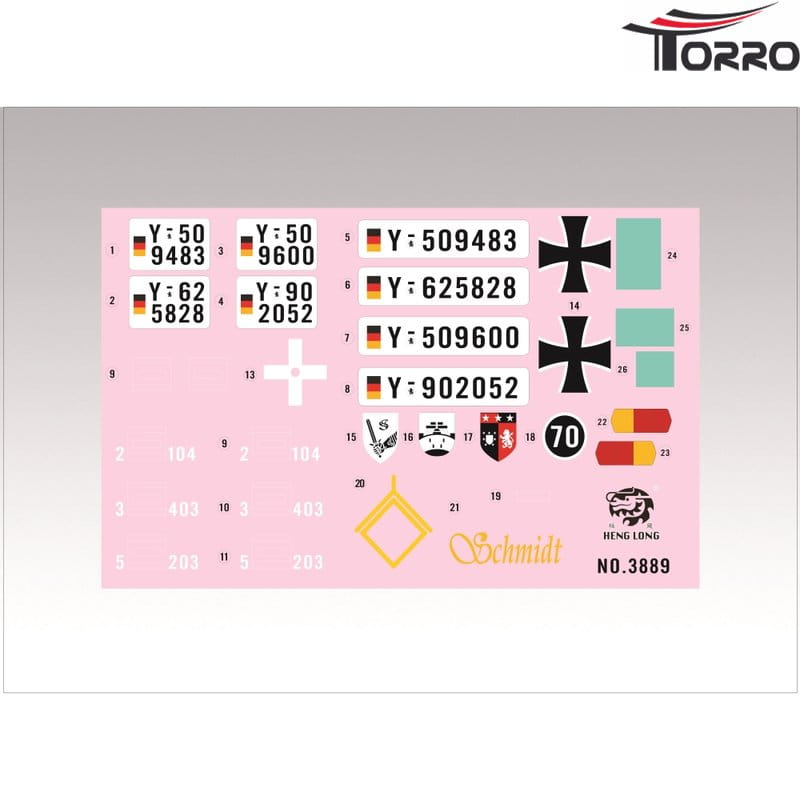 Torro Panzer Leopard 2A6 - Ersatzteil - Aufkleber-Set / Decals