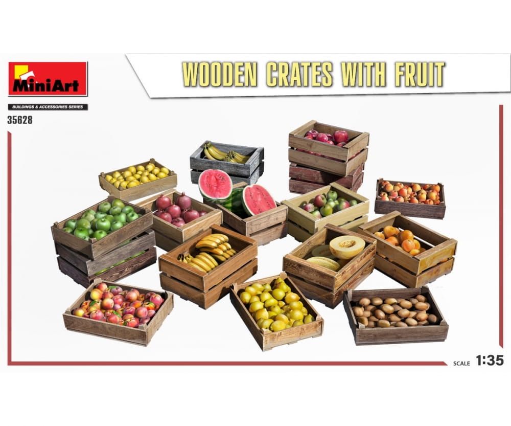 MiniArt 1:35 Holzkisten mit Obst (16) Plastik Modellbau