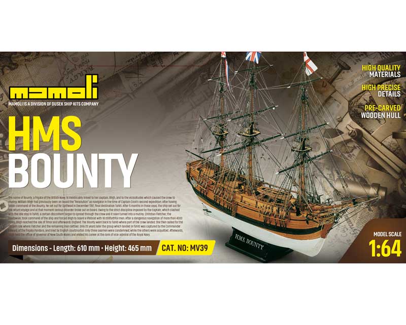 MS Bounty Modellbausatz 1_64 von Mamoli – Historisches Schiffsmodell