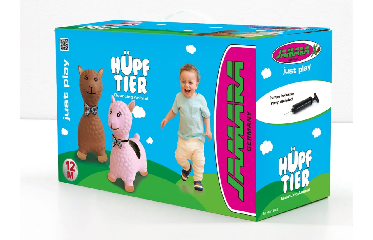Jamara Hüpftier Lama rosa mit Pumpe