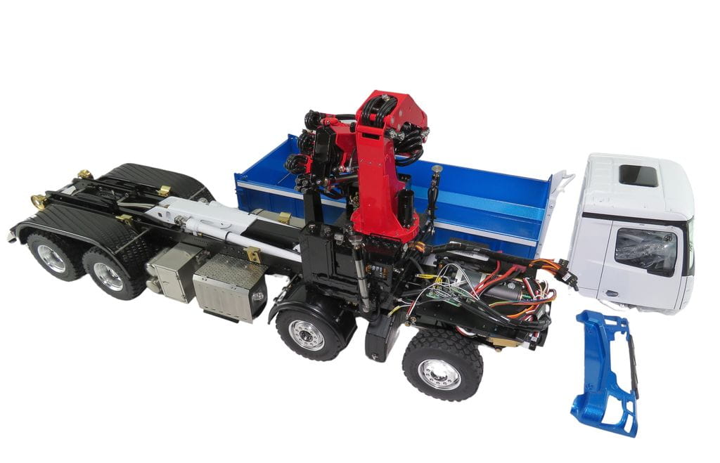 Lesu 1_14 Arocs 8x8 Abroller mit Ladekran blau_weiss - RC-Zubehoer