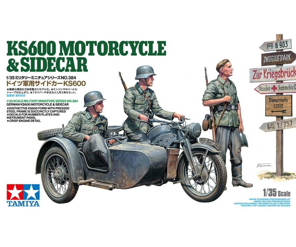 Tamiya 1_35 Deutsches Seitenwagengespann K Plastik Modellbausatz - RC-Zubehoer