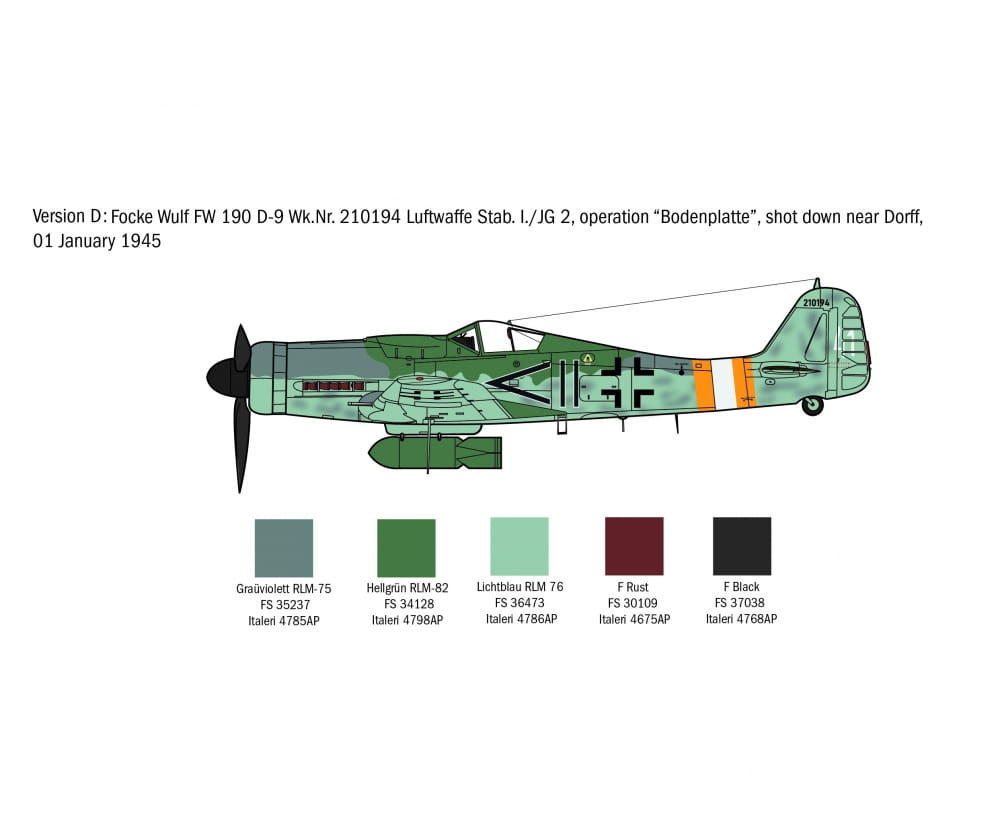 Italeri 1:72 FW 190 D-9 Plastik Modellbausatz