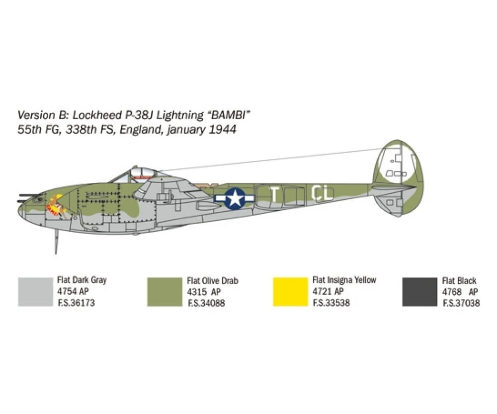 Italeri 1:72 US P-38J Lightning