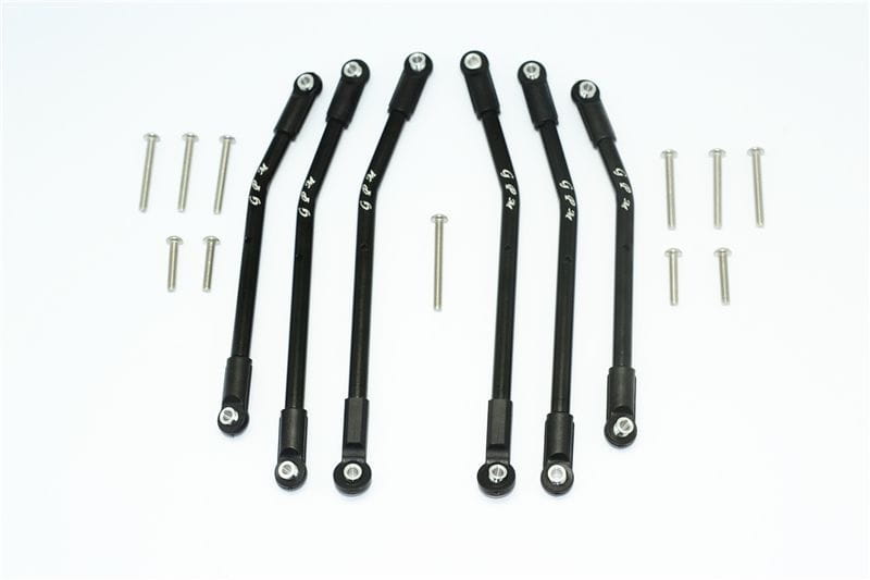GPM Alu Link Aufhaengungsstangen-Set schwarz _6 Stk._ fuer Traxxas TRX4 - RC-Zubehoer