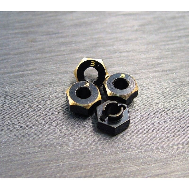 SAMIX brass hex adaptar _3mm_ fuer SCX-24 4 pcs - RC-Zubehoer