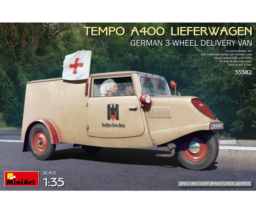 Plastikmodellbau von Miniart 1-35 tempo a400 lieferwagen rk 3rad