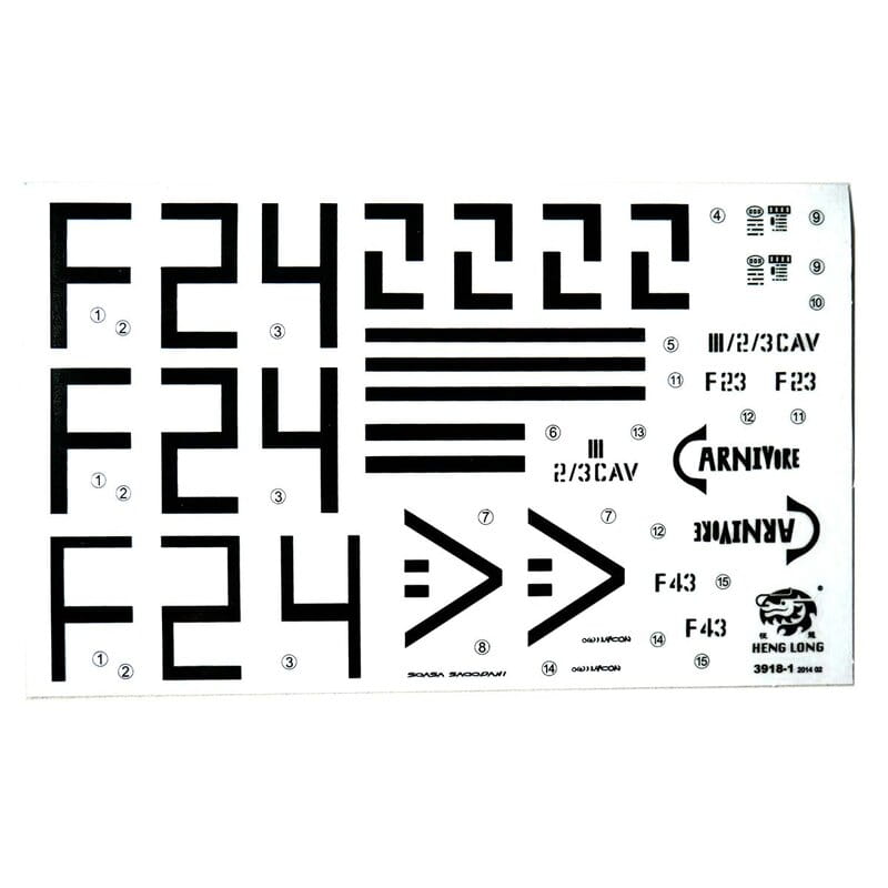 Torro Aufkleber_Decals Panzer M1A2 Abrams - RC-Zubehoer