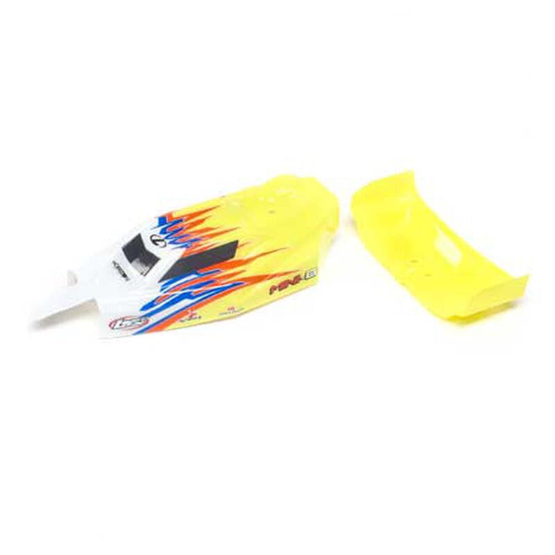 Losi Body_ Wing_ Yellow_White_ Mini-B - RC-Zubehoer