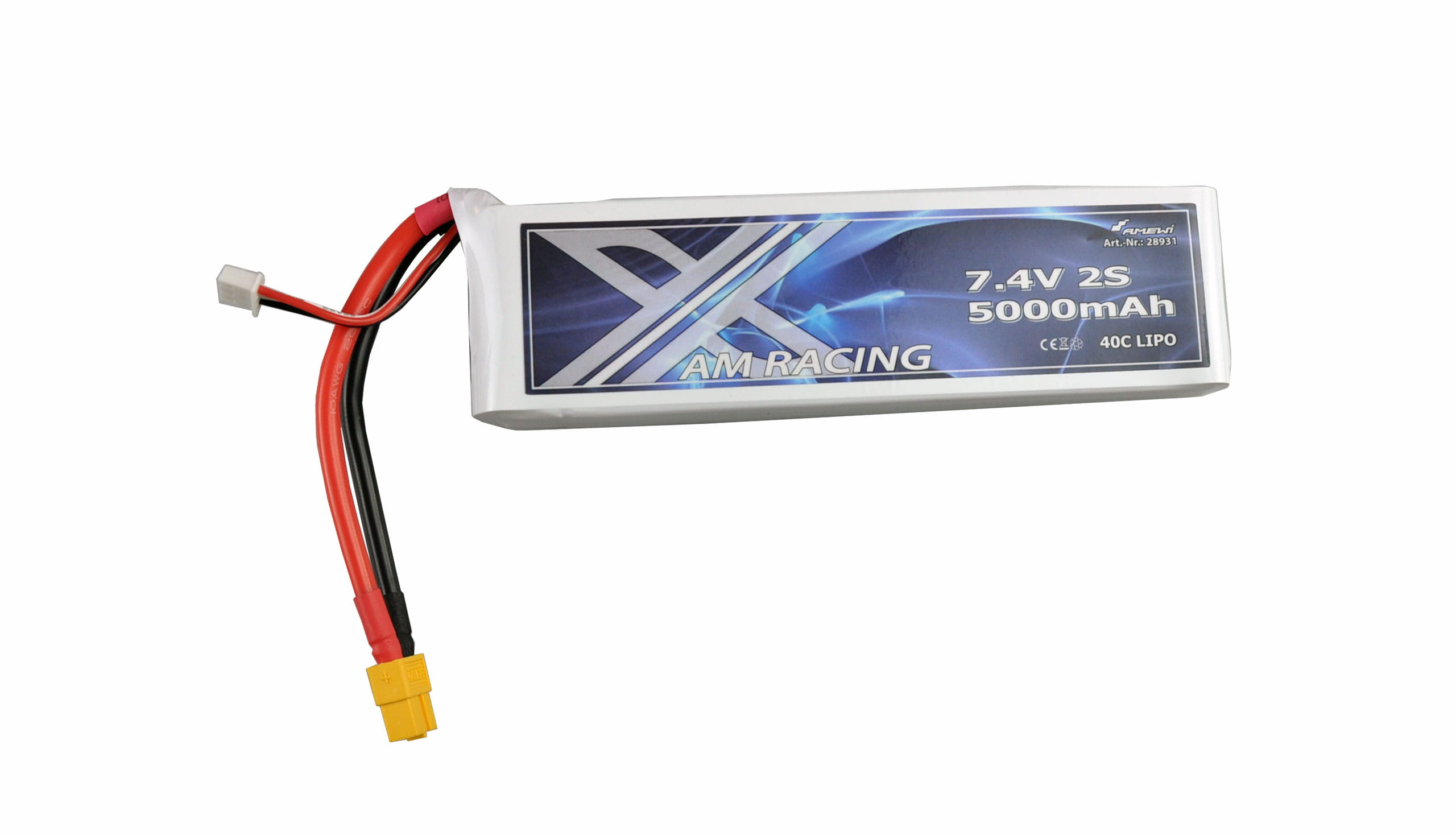 Amewi LiPo Akku 2S 7,4V 5000mAh 40C Softcase, XT60