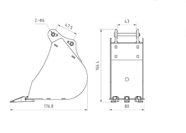 Lesu Schmale-Schaufel fuer 74t-Bagger 58100 - RC-Zubehoer