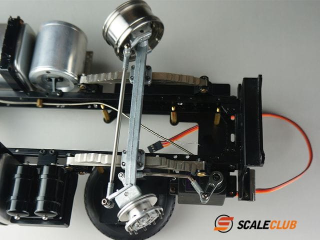 ScaleClub 1_14 Vorderachse V2A mit Federn_ Nabe und Scheibenbremse - RC-Zubehoer