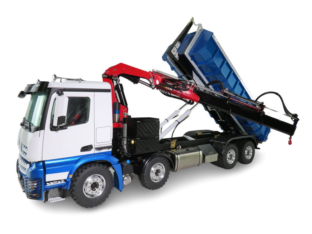 Lesu 1_14 Arocs 8x8 Abroller mit Ladekran blau_weiss - RC-Zubehoer