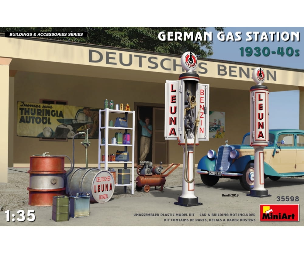 MiniArt 1:35 Dt. Zapfsäulen-Set m. Zub. 1930-40 Plastik Modellbau