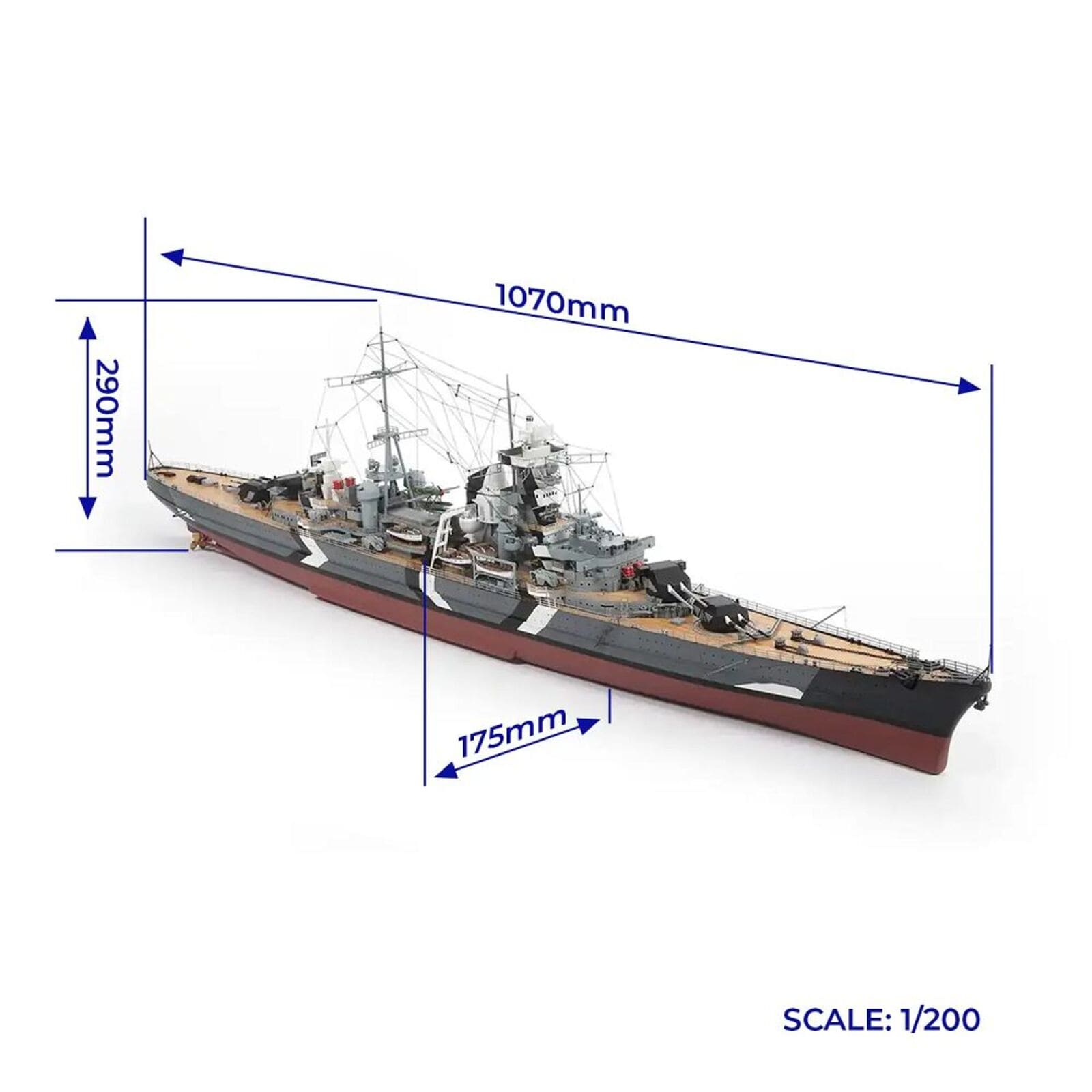 Prinz Eugen Schlachtschiff Standmodellbausatz 1_200 - Modellzubehoer
