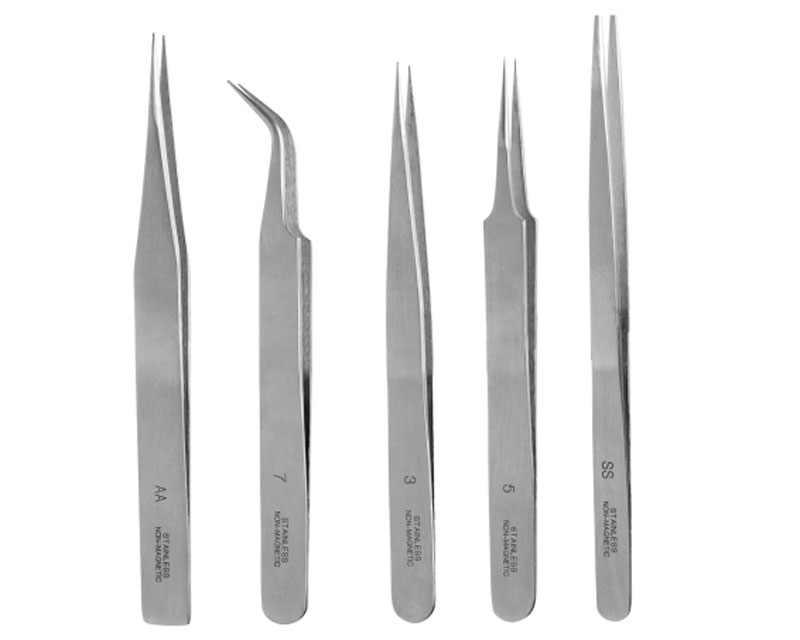 Krick Pinzettenset 5-fach sortiert Edelstahl Zipcase