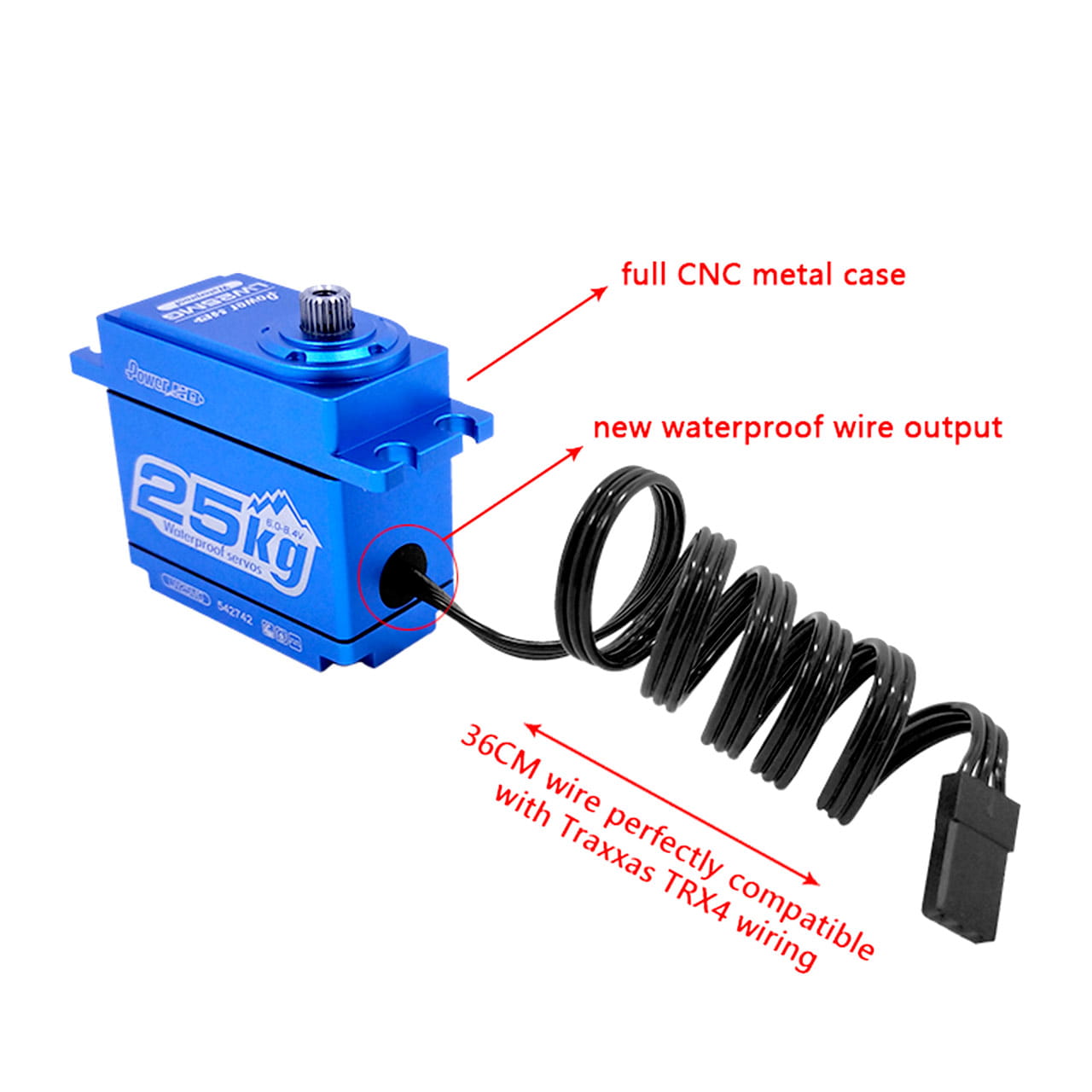 Power HD LW-25MG WP HV Digital Servo 25_0KG_0_14sec_7.4V - RC-Zubehoer