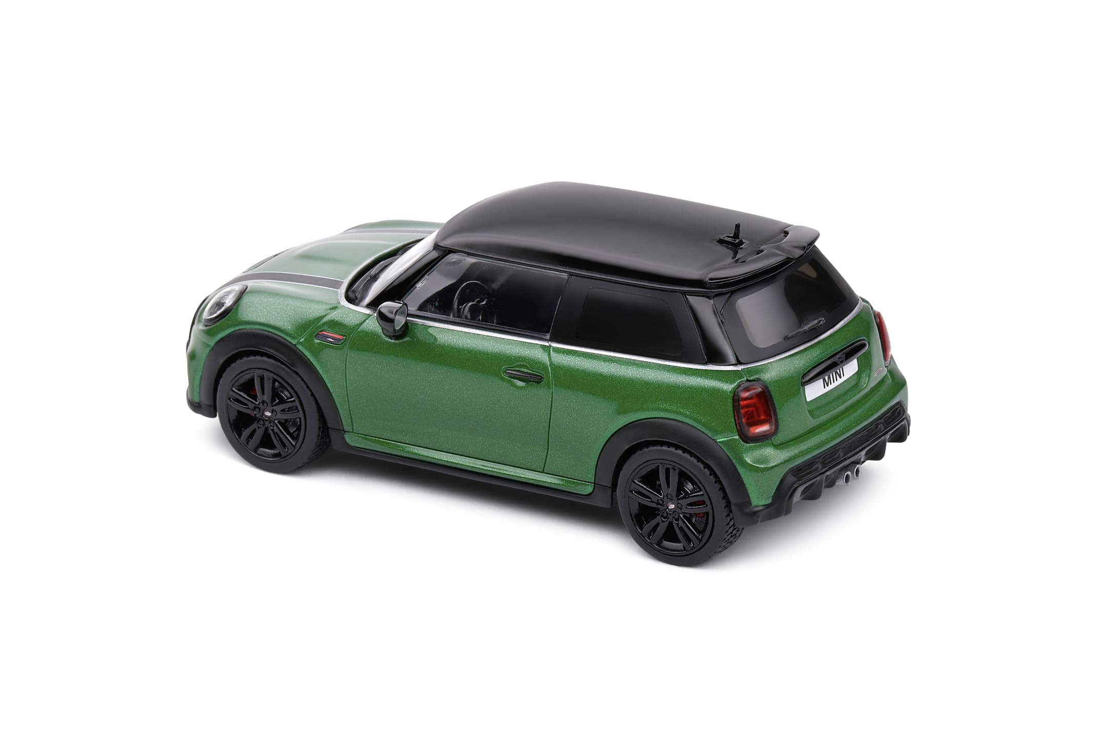 Solido 1_43 Mini Cooper John Works 2023 Modellauto British Racing Green - Detailreich und hochwertig