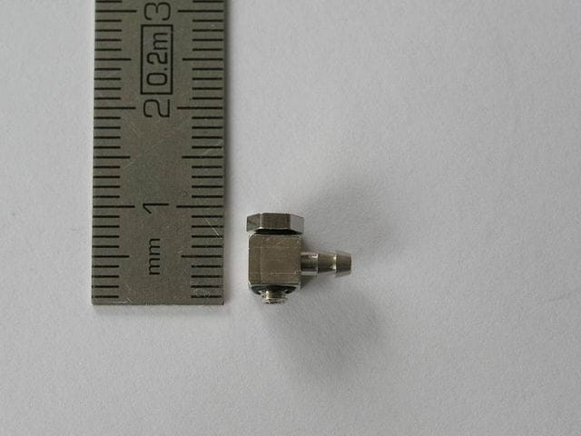 Leimbach Einschraubnippel, abgewinkelt, M3/1,5mm