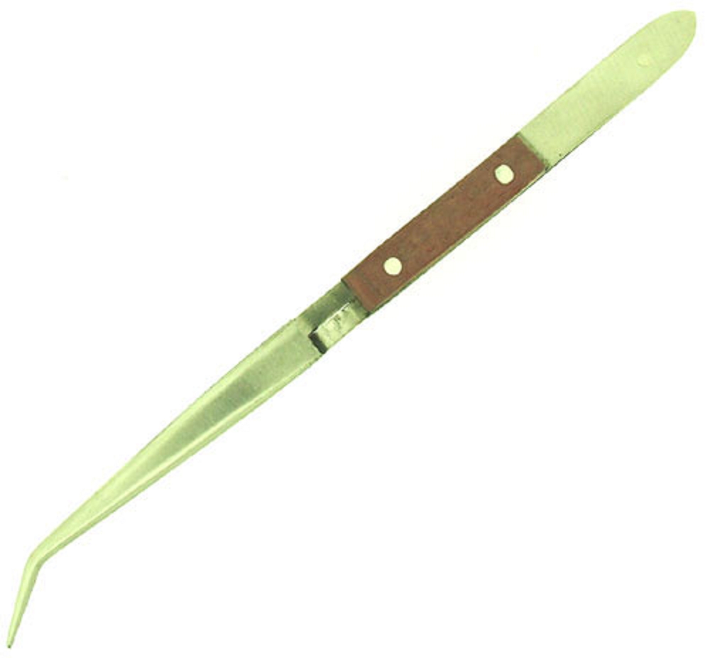 Krick Pinzette Kunststoffgriff gekröpft 160 mm