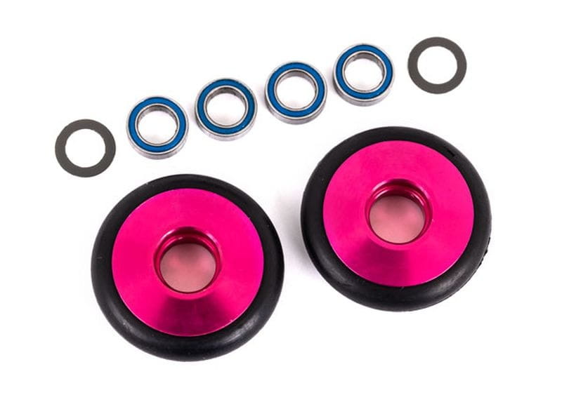 Traxxas Wheelie-Bar-Raeder 6061-T6 Alu pink eloxiert _KT - RC-Zubehoer