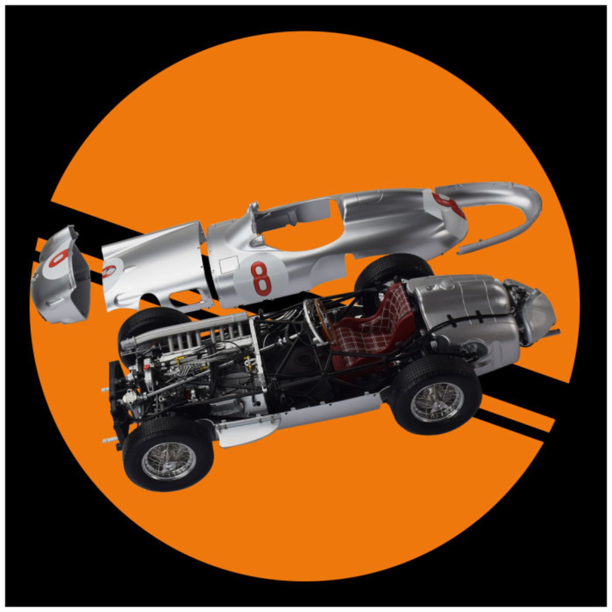 ixo premium collectables mercedes w196 r fangio modellbausatz Mercedes-Benz W196 R Modell 1_8 Bausatz iXO Premium Collectables -12 mit Soundfunktion